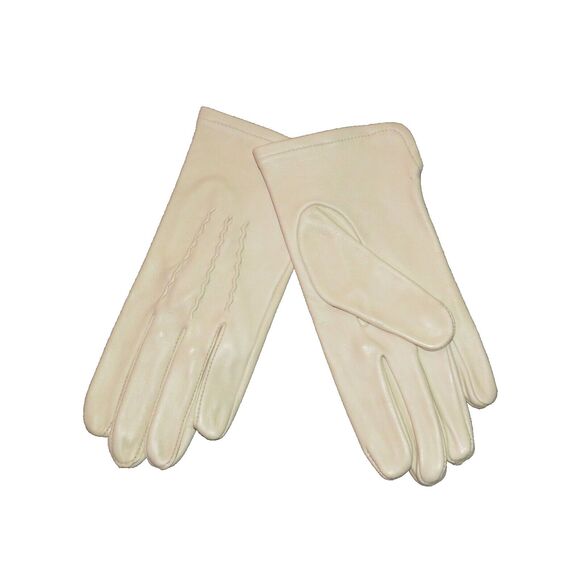 Sta-Soft Vintage Women's Ivory Deer Skin Leather Driving Gloves Size Small - Picture 1 of 6